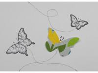 Kartengruss - Schmetterlingsflug in Grau-Tnen