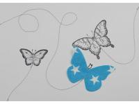 Kartengruss - Schmetterlingsflug in Trkis