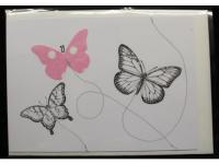 Kartengruss - Schmetterlingsflug in Rosa-Tnen