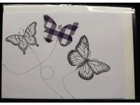 Kartengruss - Schmetterlingsflug in Violett-Tnen
