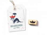 Stempel cats on appletrees Papierboot